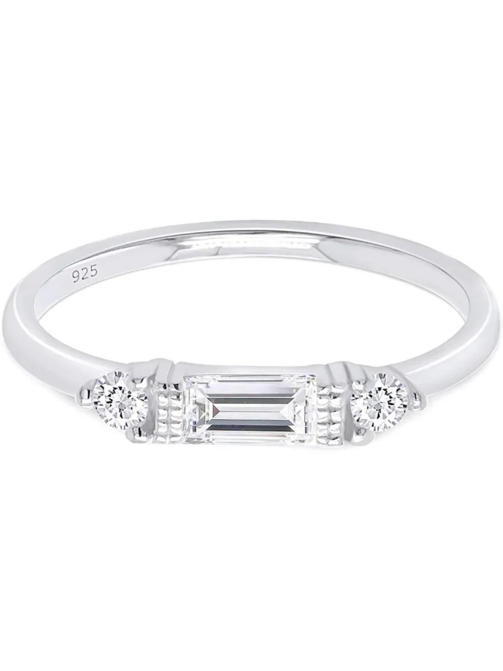 Dainty 3 Stone Stackable Birthstone Ring for Women | 14K Gold Over Silver